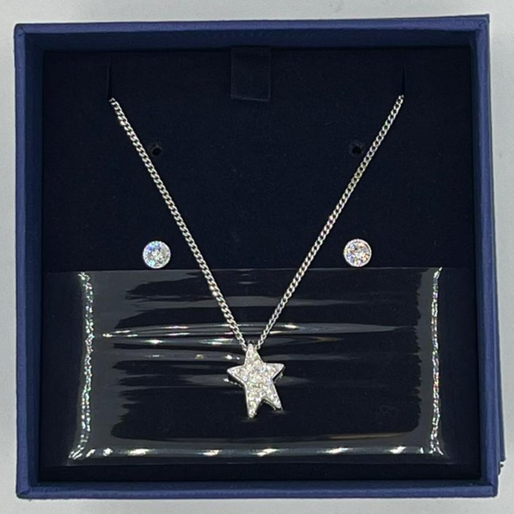Swarovski - Flicker Star Crystal Necklace & Stud Earring Set